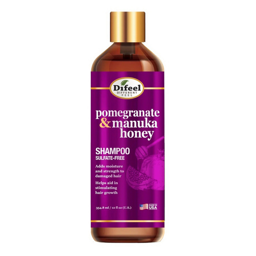 Difeel Pomegranate & Manuka Honey Sulfate Free Hair Shampoo for Hair Growth 12Oz (354.ml)